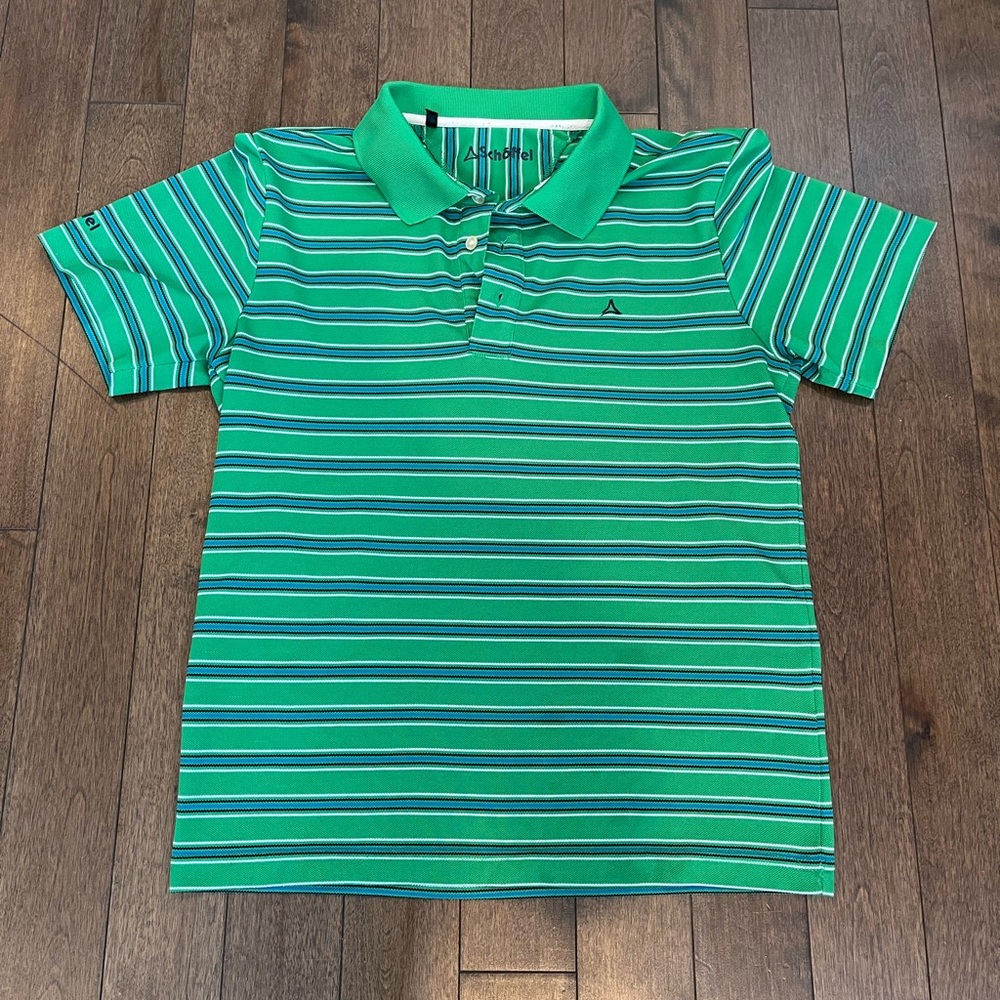 Schöffel Green Striped Polo Shirt